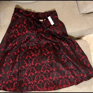 New York & Company Red and Black Jacquard skirt